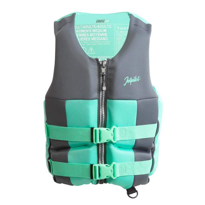 Front view of the Jetpilot Women's Cause CGA Vest. #color_teal
