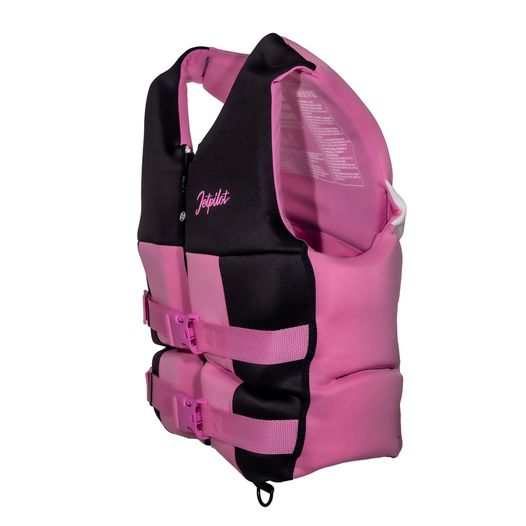 Side view of the Jetpilot Women's Cause CGA Vest. #color_pink