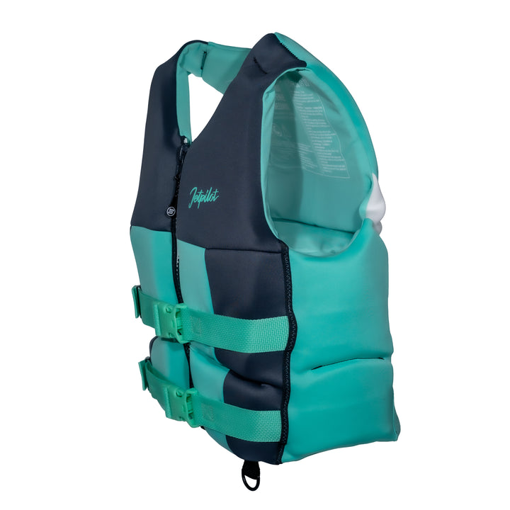 Side view of the Jetpilot Women's Cause CGA Vest. #color_teal