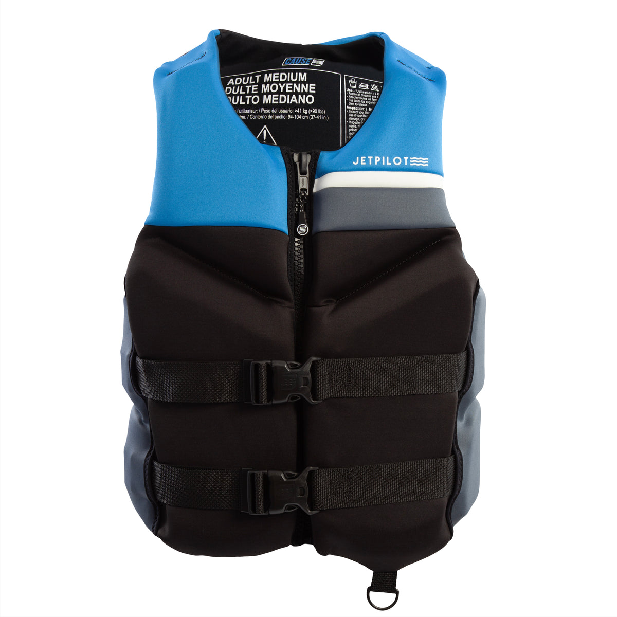 Front view of the Jetpilot Cause CGA Vest. #color_blue