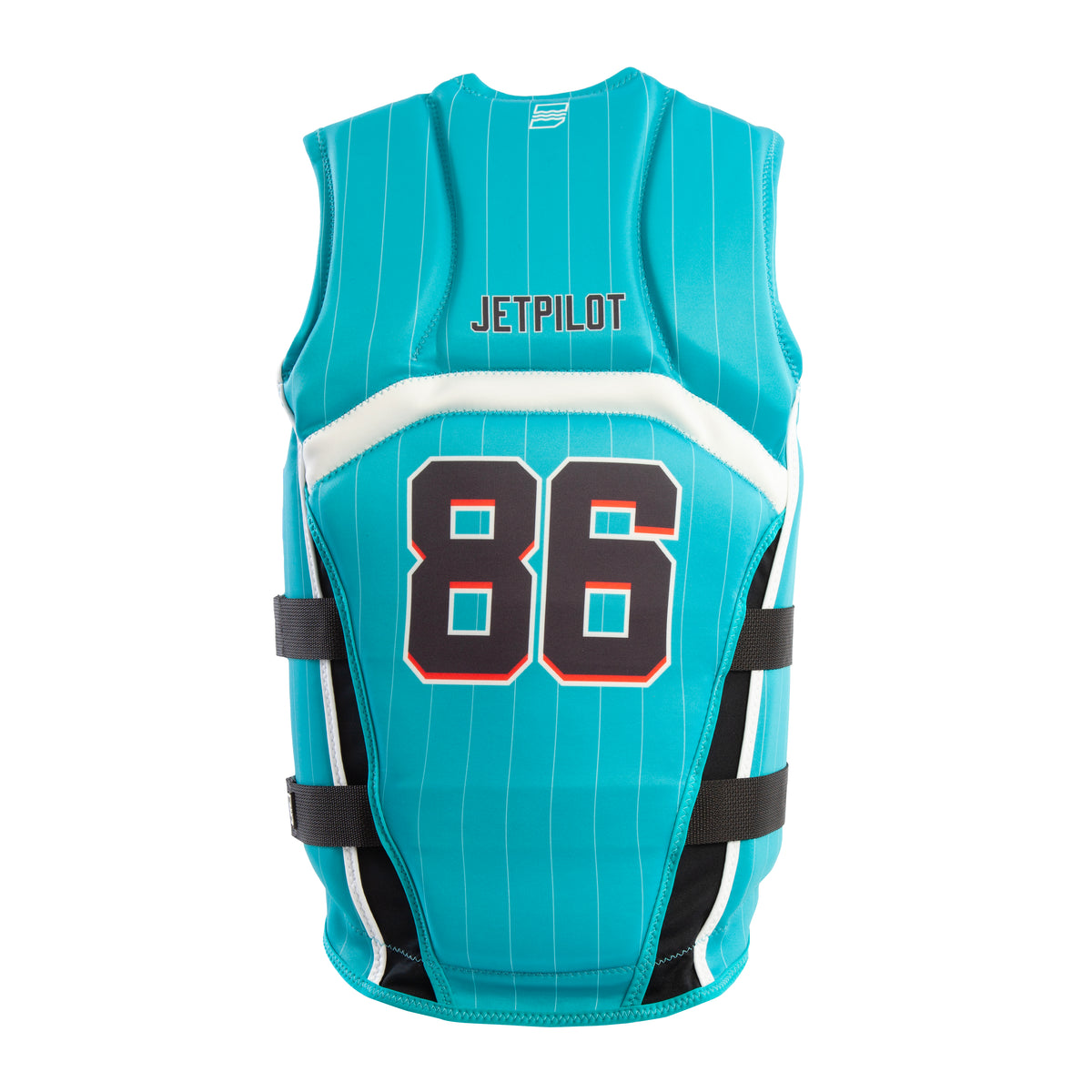 Rear view Jetpilot Baller CGA vest. #color_turquoise