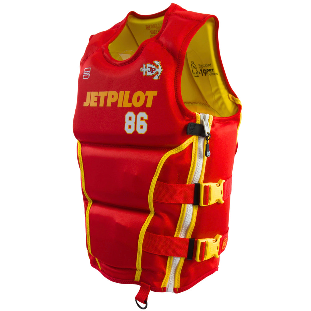 Side view Jetpilot Baller CGA vest. #color_red