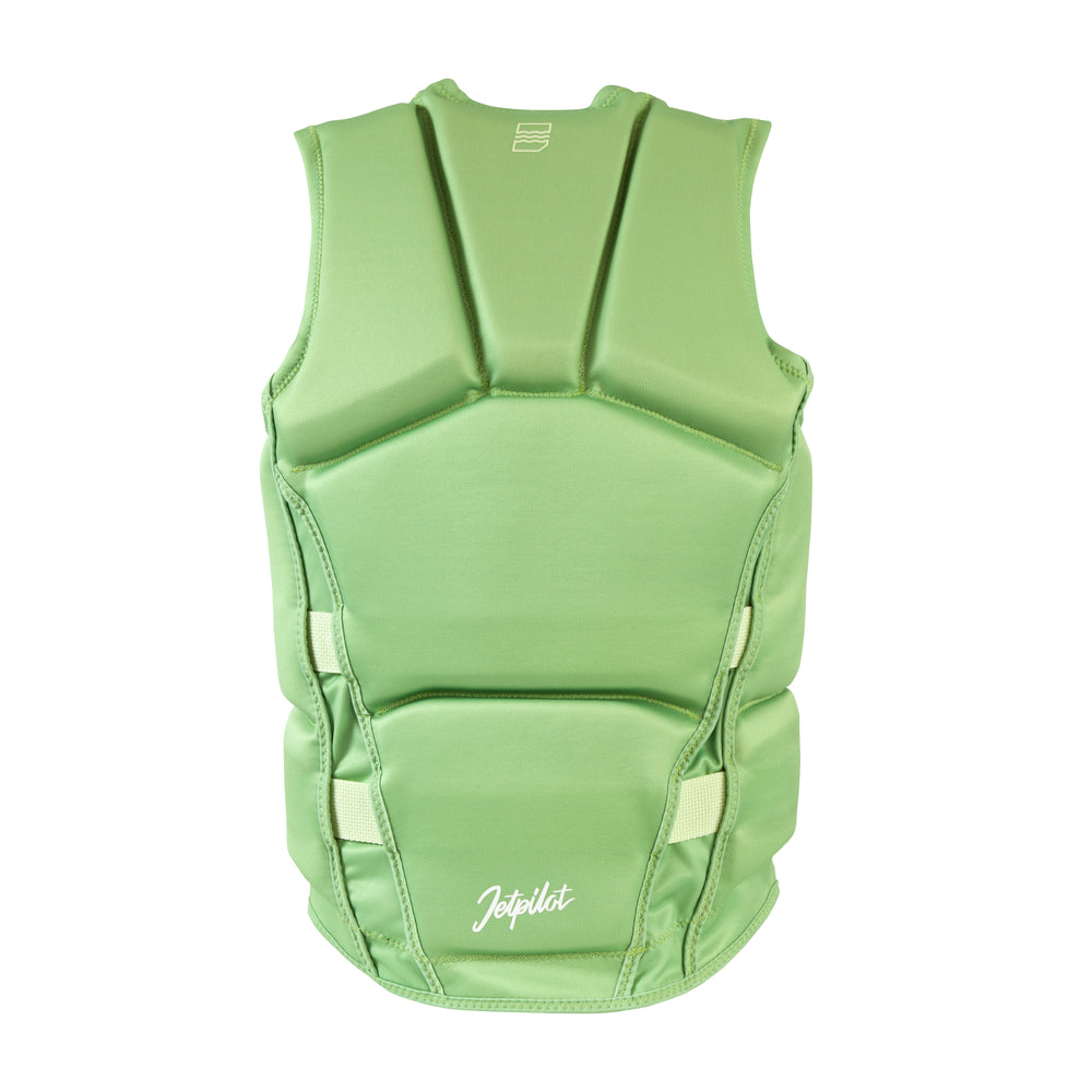 Rear view of the Jetpilot Women's Armada Coast Guard Approved vest. #color_light-green