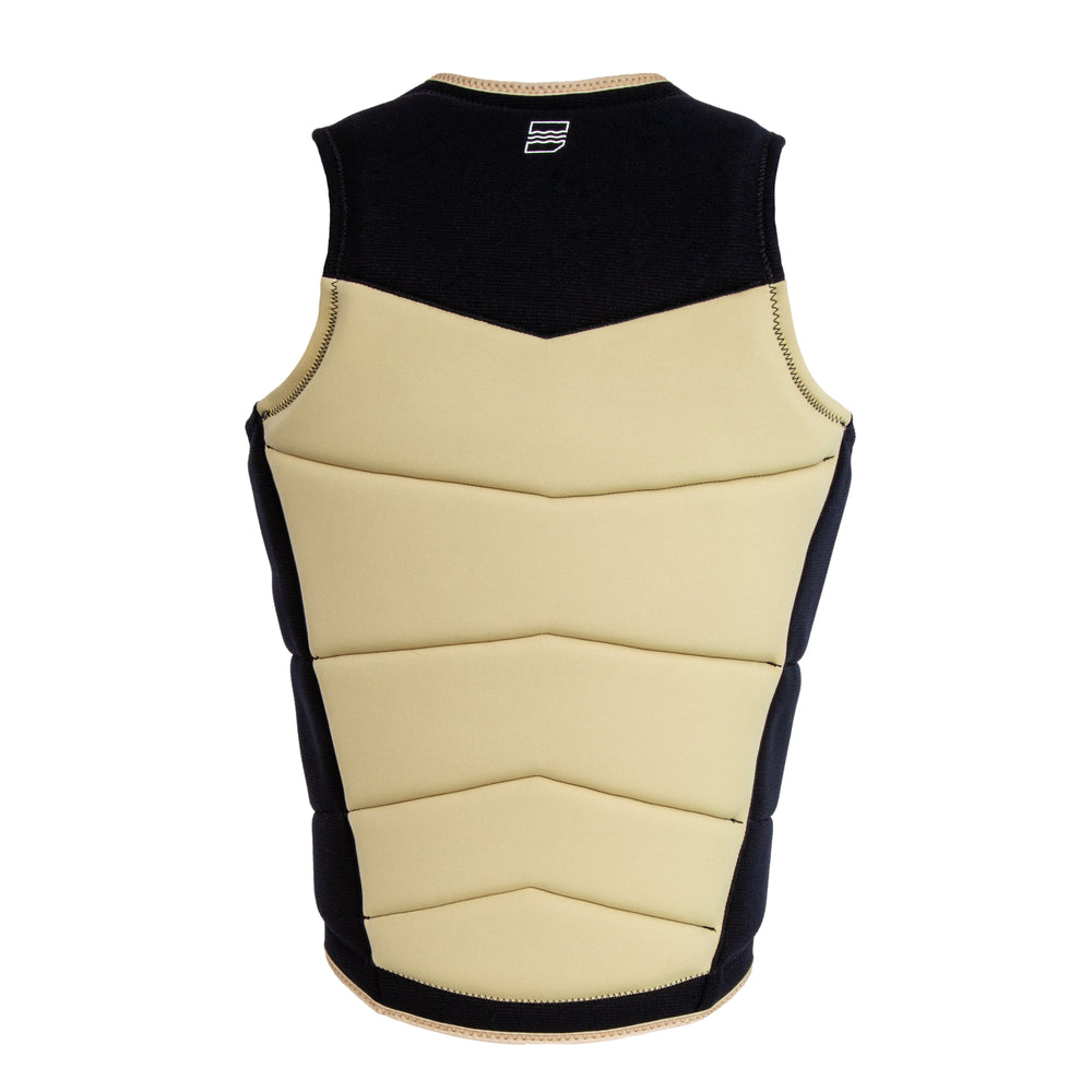 Rear view of the Jetpilot Thomas Herman Comp vest. #color_khaki