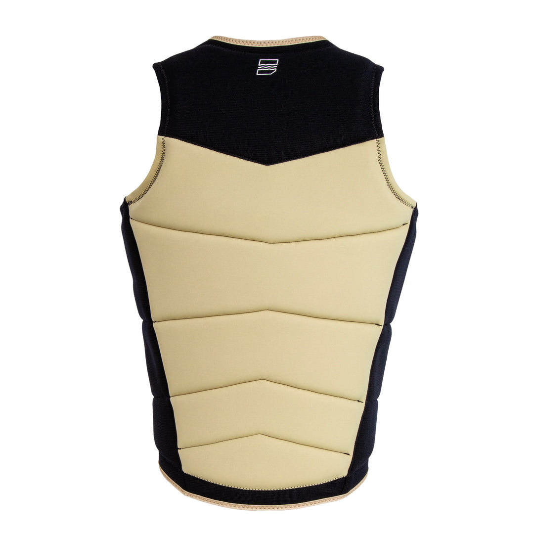 Rear view of the Jetpilot Thomas Herman Comp vest. #color_khaki