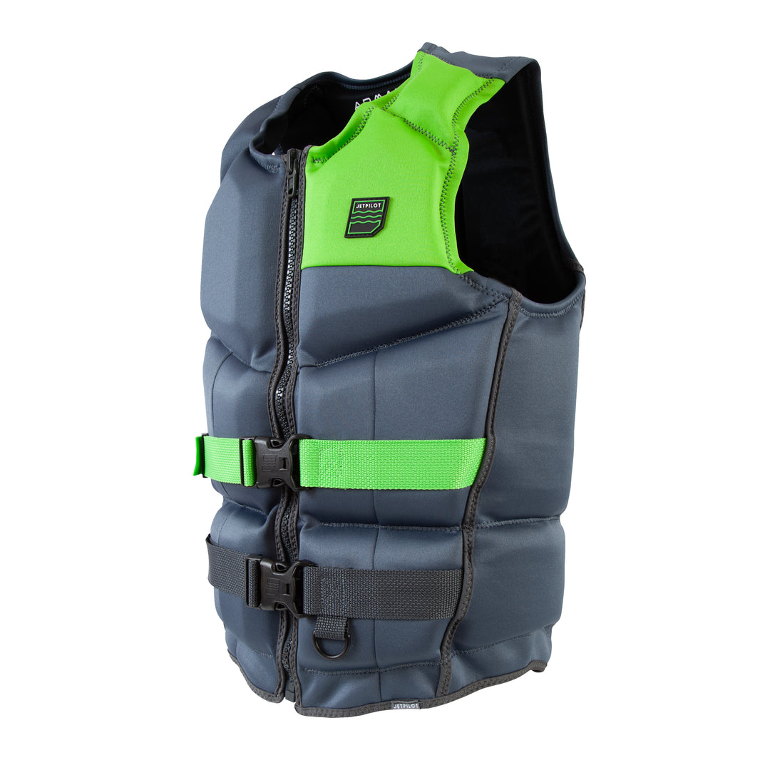 Jetpilot Men's Armada Coast Guard Approved vest. #color_grey-lime