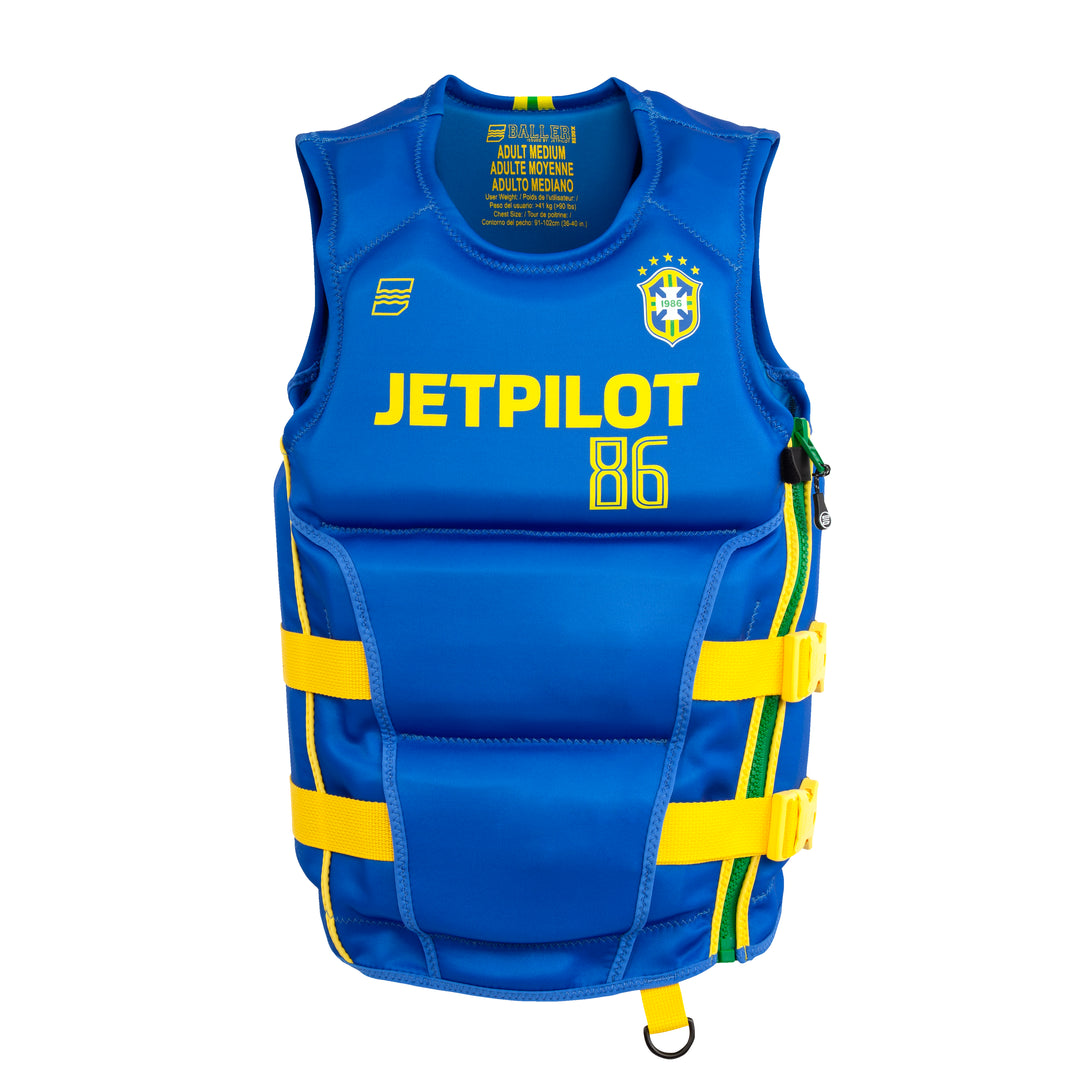 Front view of the Jetpilot CGA Baller Vest. #color_blubrz