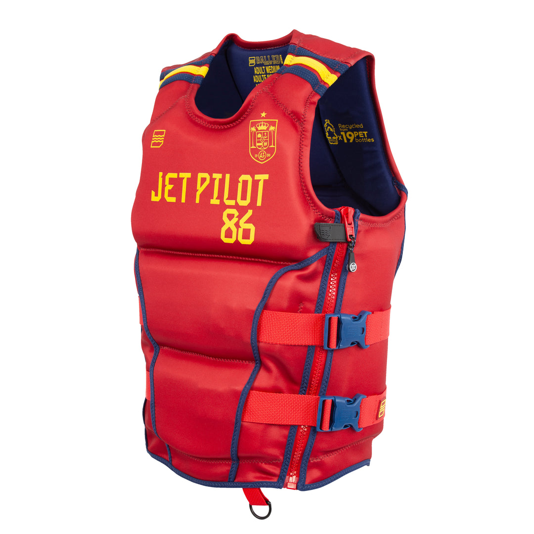Side view of the Jetpilot CGA Baller Vest. #color_redspn