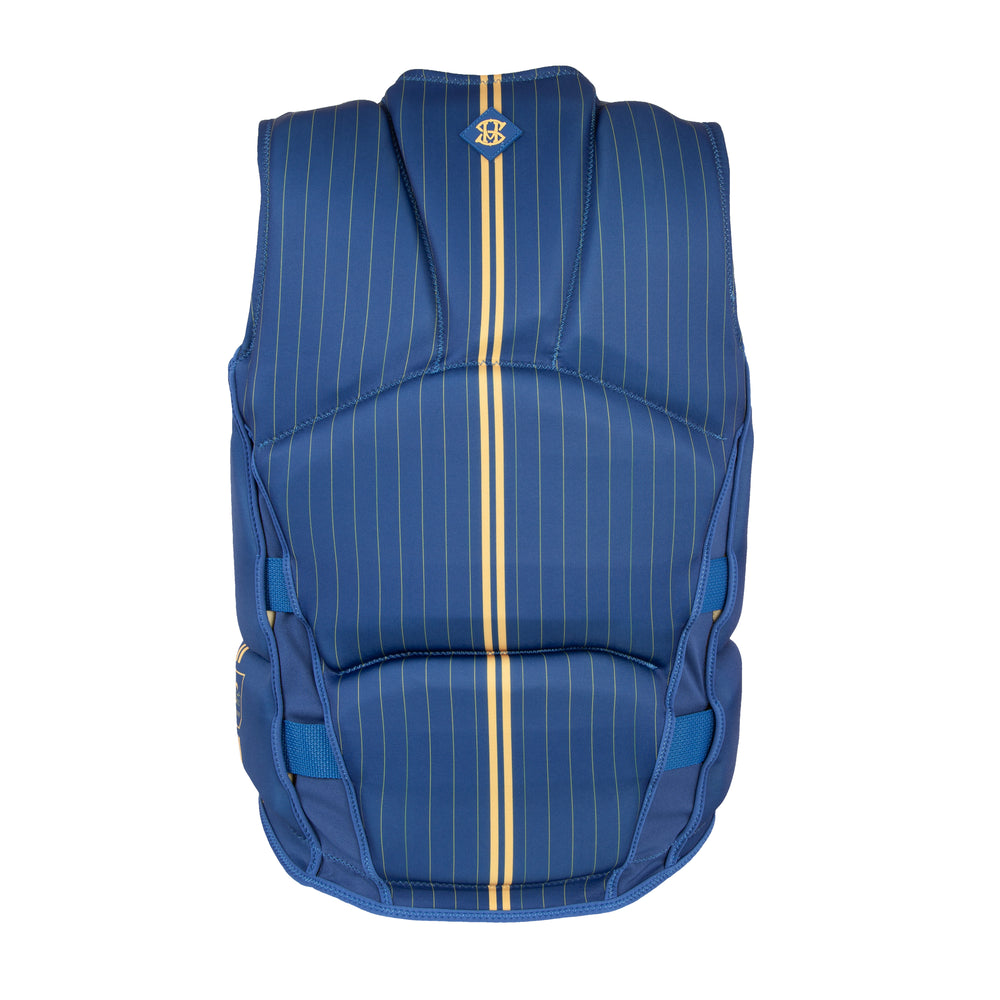 Rear view of the Jetpilot's Shaun Murray coast guard approved wakeboarding vest. #color_navy