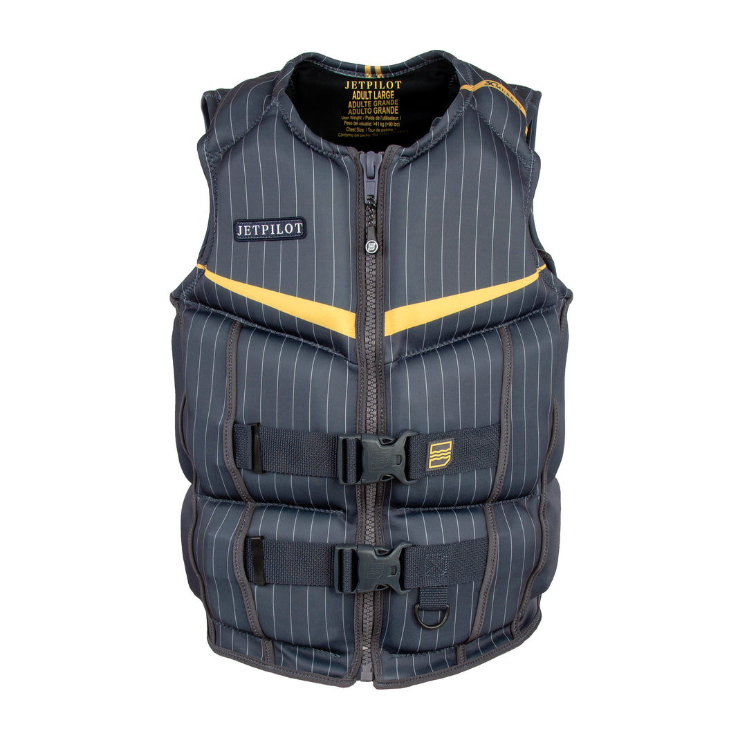 Front view of theJetpilot's Shaun Murray coast guard approved wakeboarding vest. #color_gray