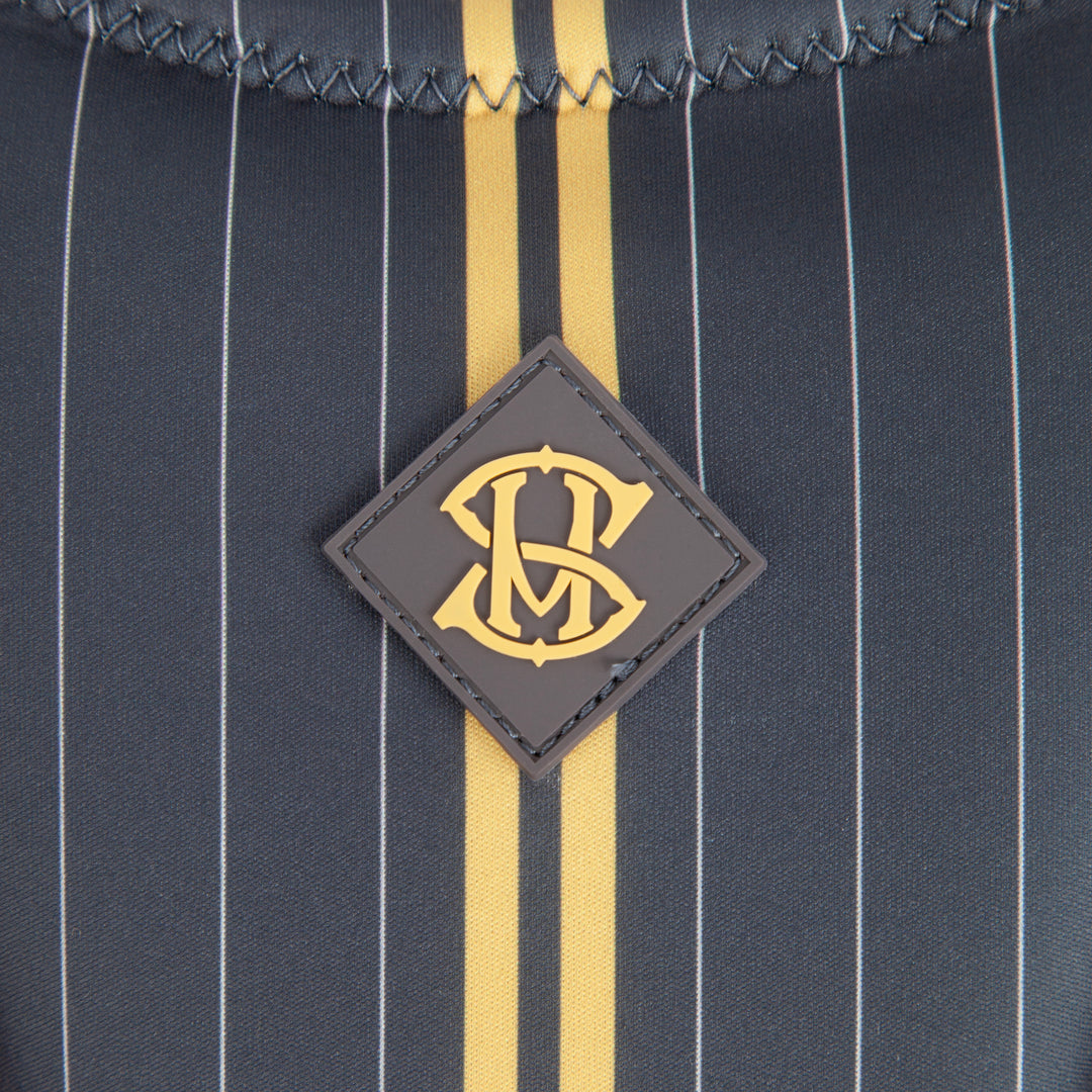 Closeup of the back logo for the Jetpilot Shaun Murray CGA Vest. #color_gray