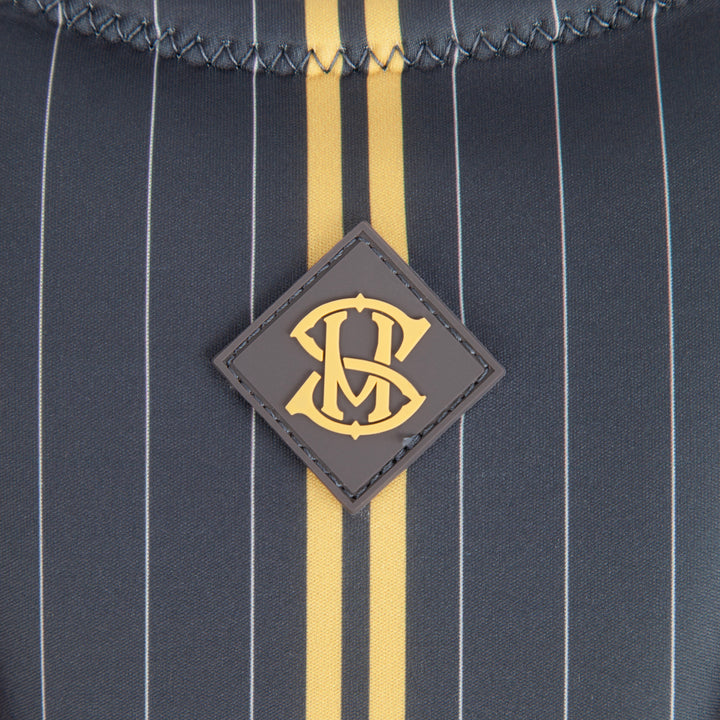 Closeup of the back logo for the Jetpilot Shaun Murray CGA Vest. #color_gray