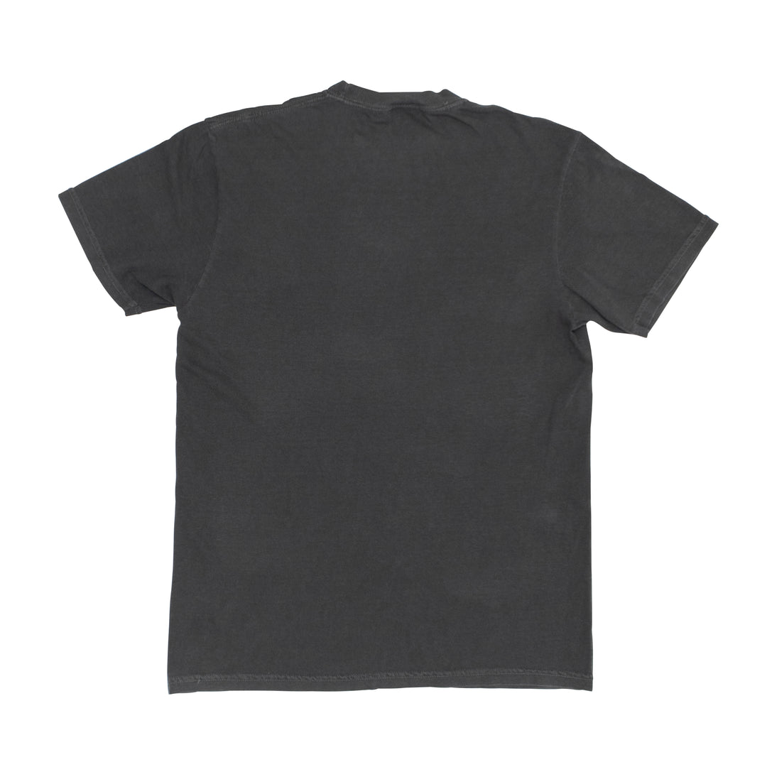 Plain black t-shirt on a white background