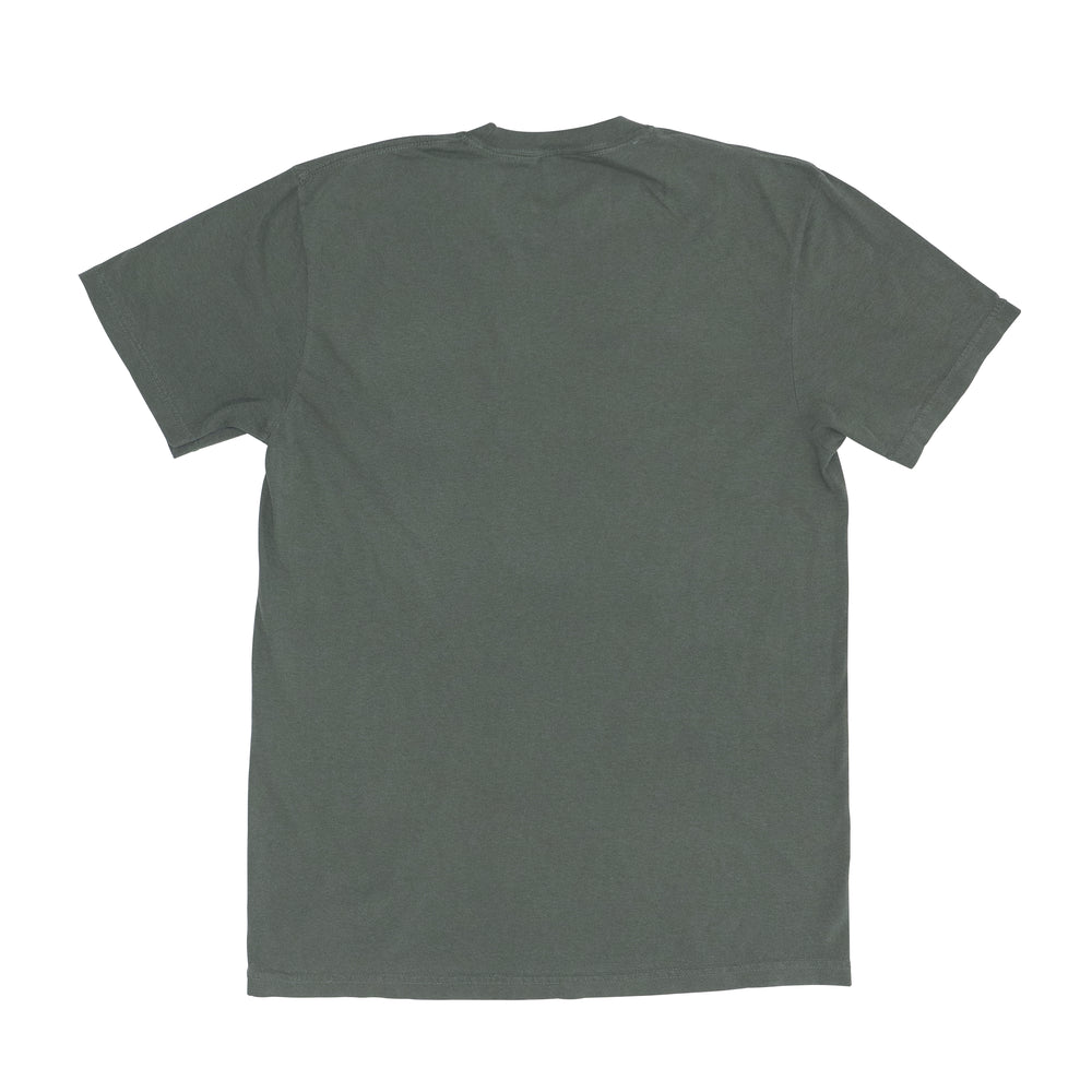 Moss t-shirt with Jetpilot logo on a white background