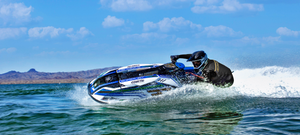 Image of a jet ski rider wearing the Jetpilot F-Sabre John wetsuit.