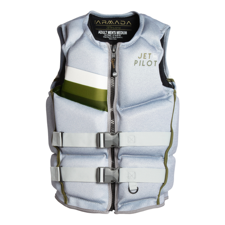 view of the Men's Jetpilot Armada CGA Vest. #color_grey-heather