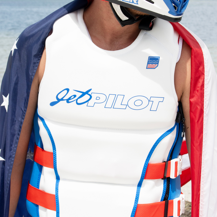 View of the Stars and Stripes Race Neo Vest