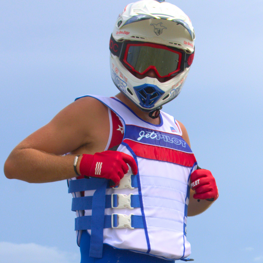 View of Stars and Stripes life vest