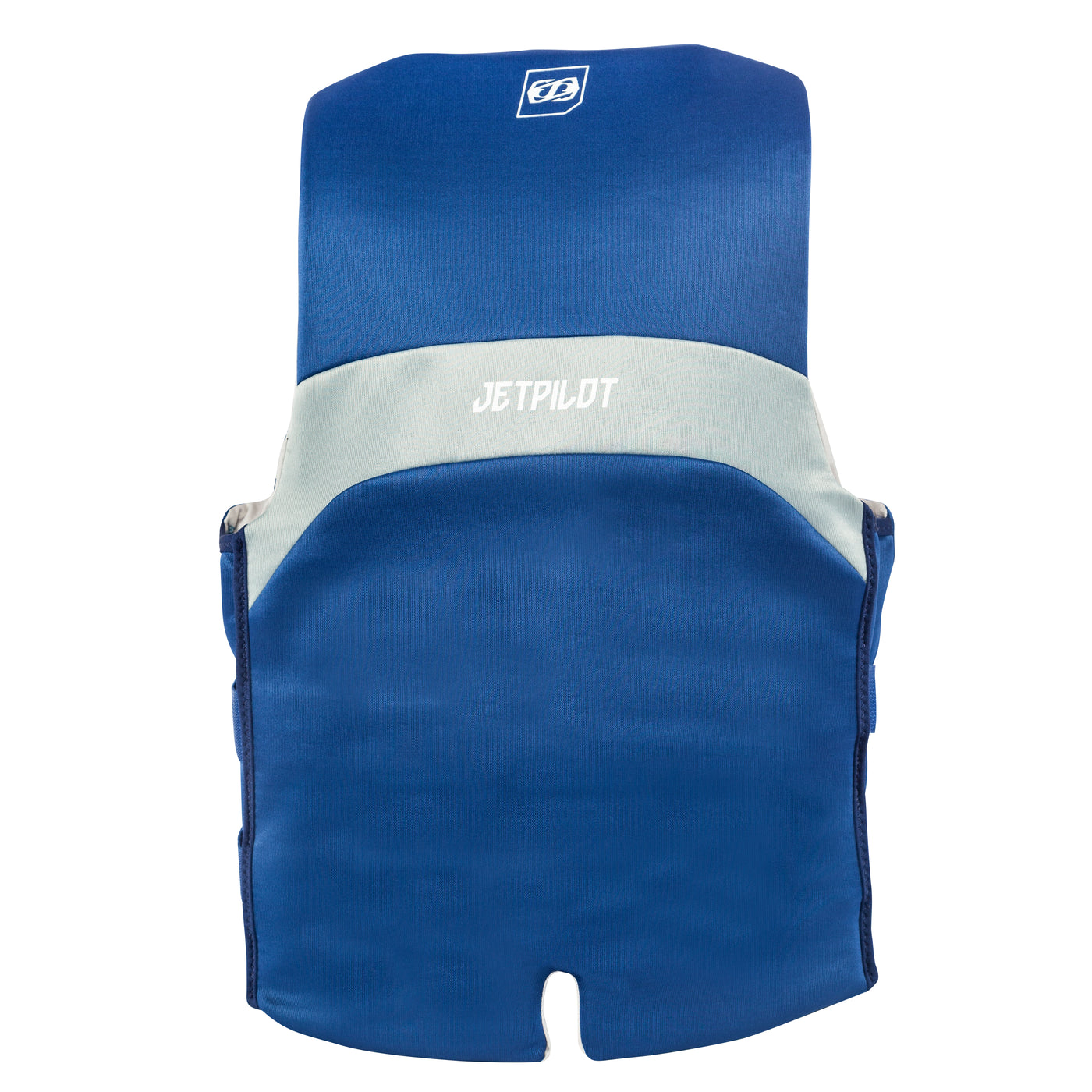 Rear view of the slate blue Jetpilot Fleet life vest.