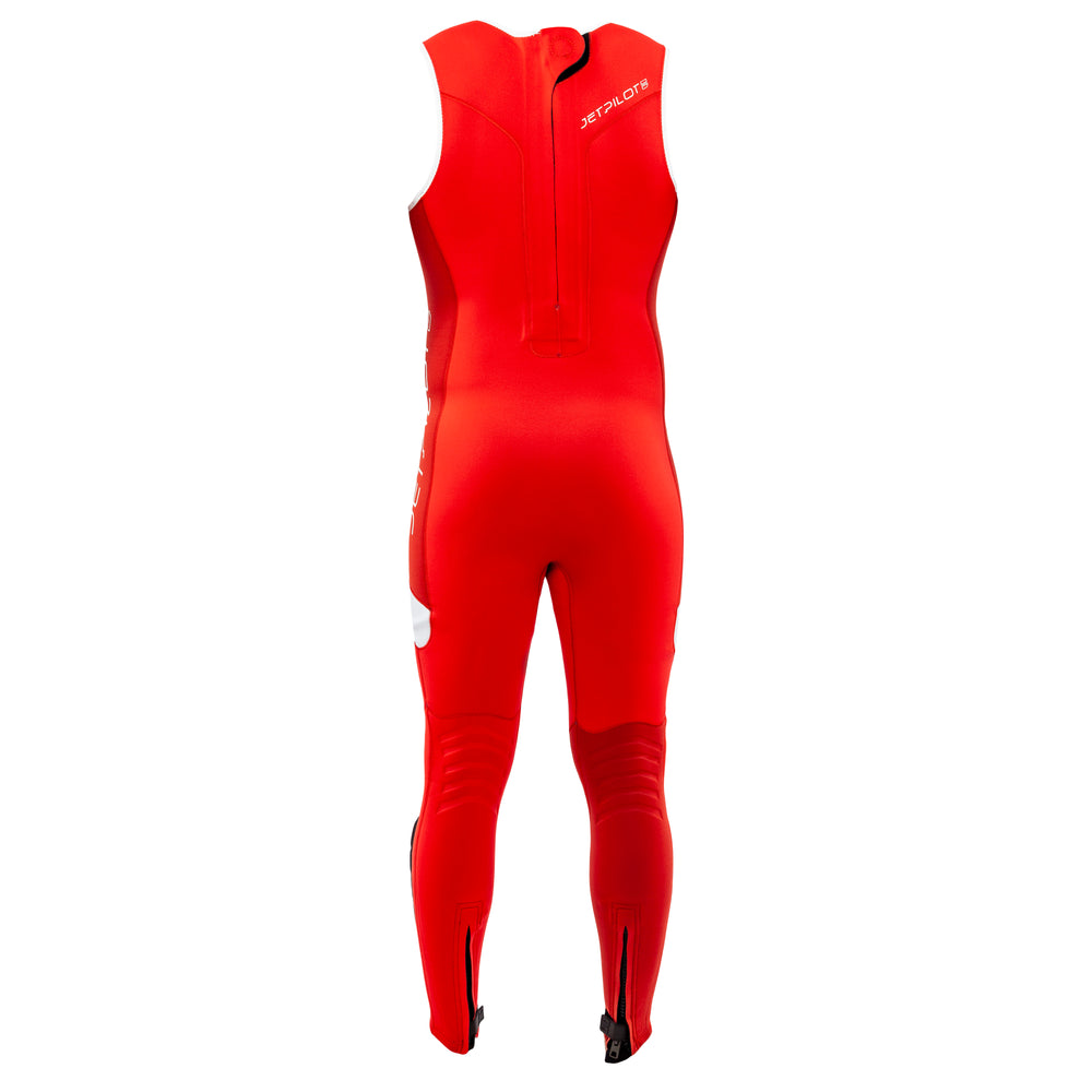 Rear view of the Jetpilot F-86 Sabre John wetsuit Red colorway.