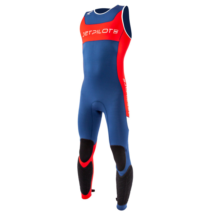 Side view of the Jetpilot F-86 Sabre John wetsuit Blue Red colorway.