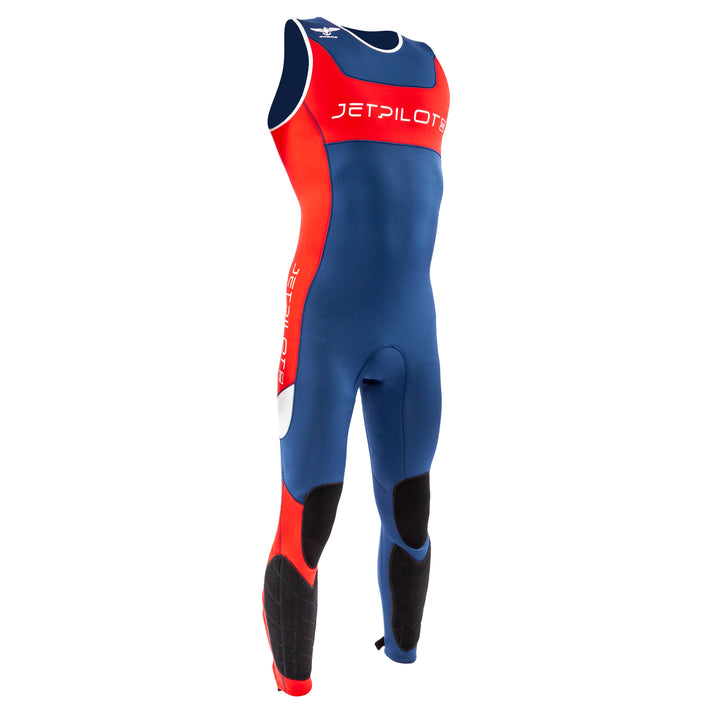 Side view of the Jetpilot F-86 Sabre John wetsuit Blue Red colorway.
