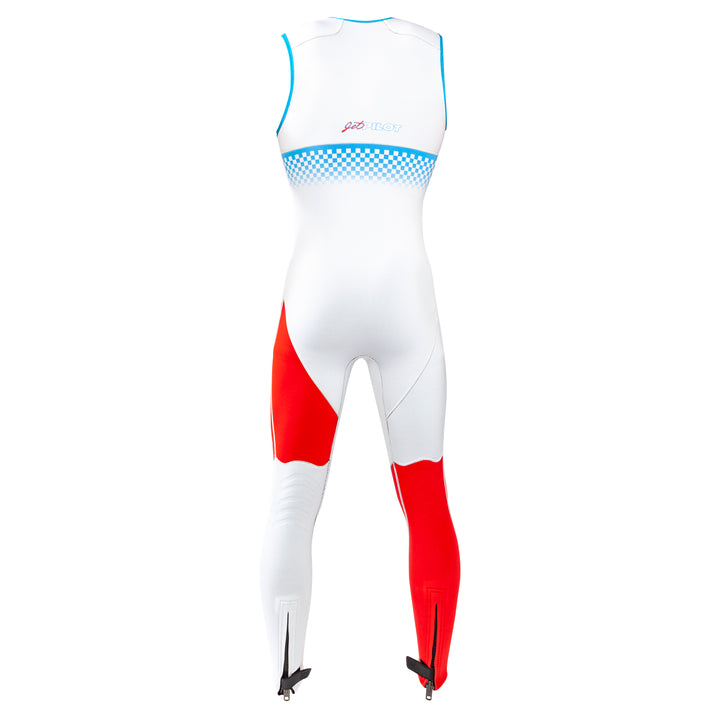 Back view of the Jetpilot Vintage John Wetsuit White colorway.