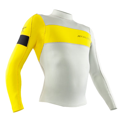 Side view of the Jetpilot F-86 Sabre Jacket Silver Yellow colorway.
