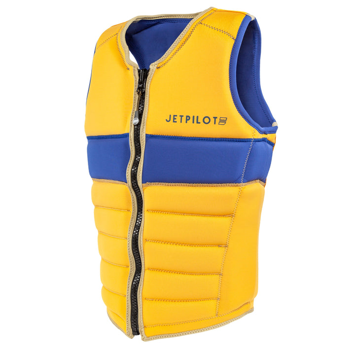 Side view of the Jetpilot Draftline Comp Vest. #color_navy-gold