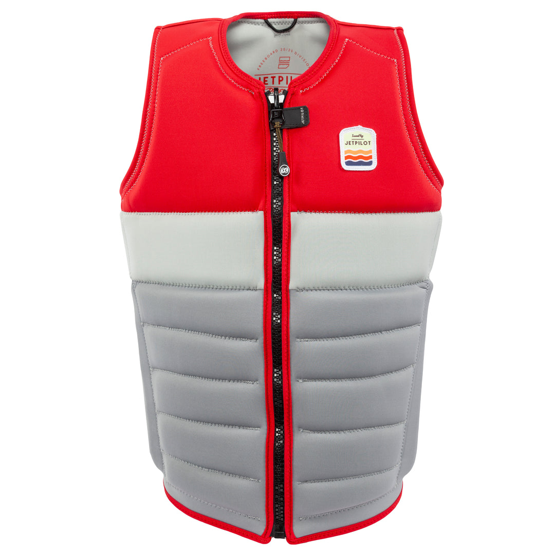 Front view of the Jetpilot Draftline Comp Vest in Red.