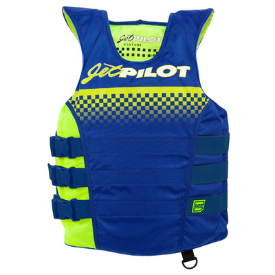 Front view of Navy neon Vintage life vest