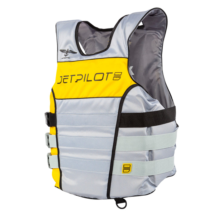 Side view of the Jetpilot F-86 Sabre Nylon Silver/Yellow colorway.