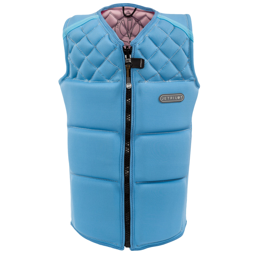 Front view of the Wave Farer comp vest in the Wave Blue colorway.