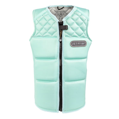 Front view of the Jetpilot Women's Wave Farer comp vest. #color_mint