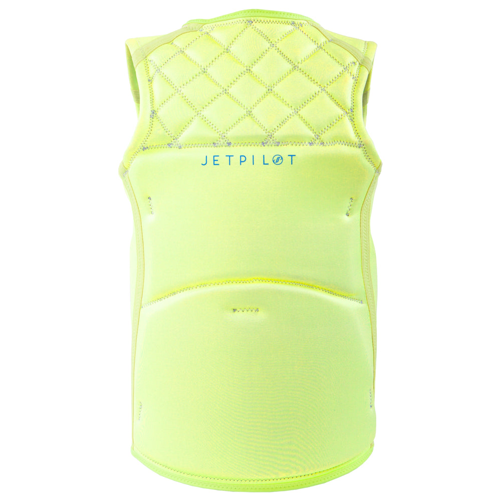 Rear view of the Jetpilot Women's Wave Farer comp vest. #color_neon-sun