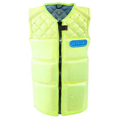 Front view of the Jetpilot Women's Wave Farer comp vest. #color_neon-sun