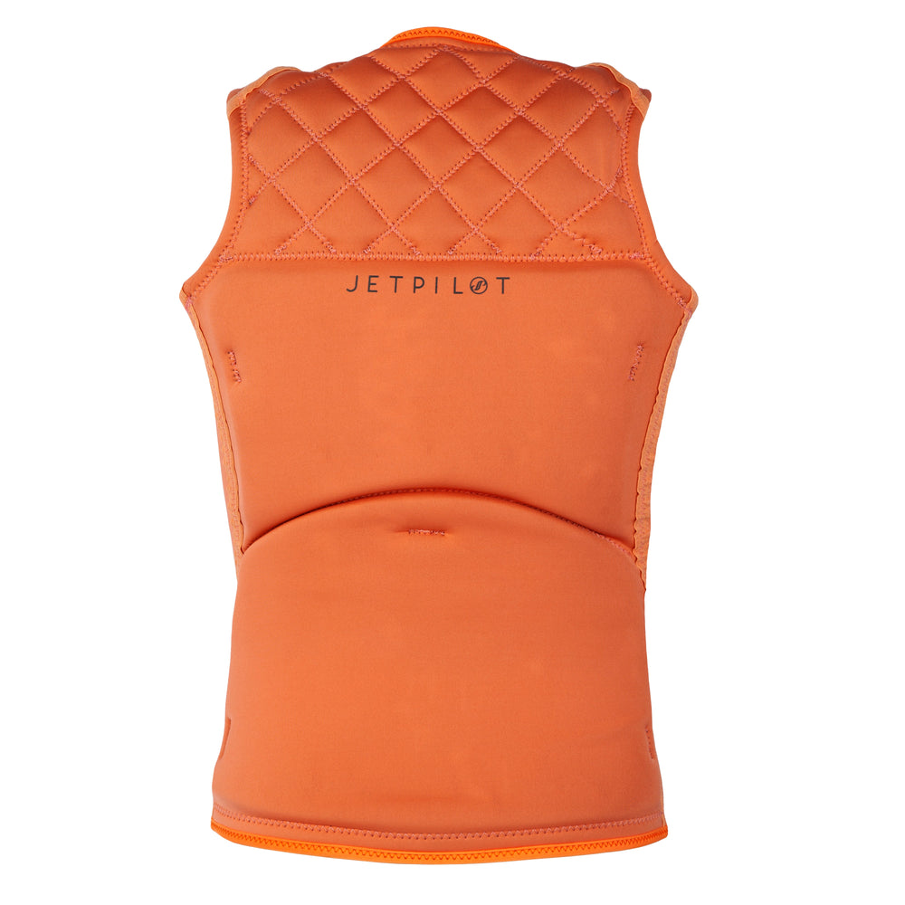 Rear view of the Wave Farer comp vest in the Wave Coral colorway.