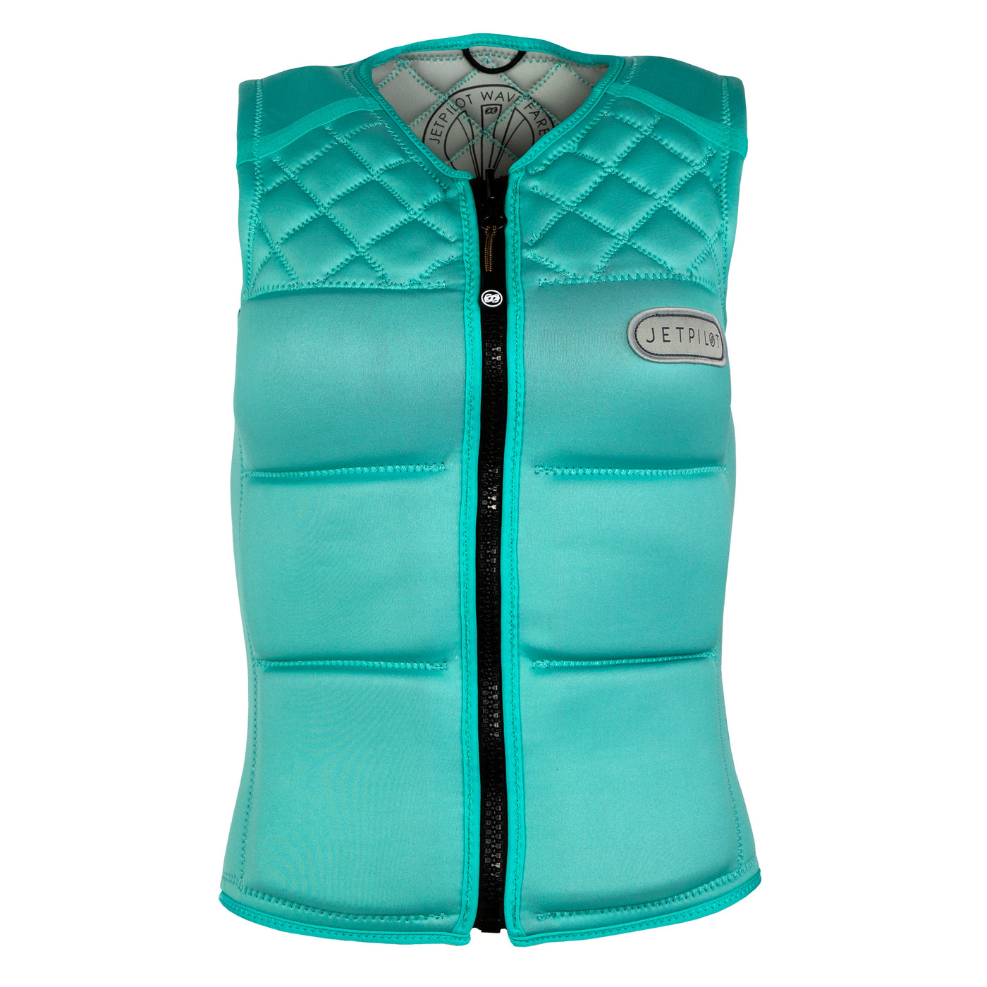 Front view of the Wave Farer comp vest in the Wave Sea colorway.
