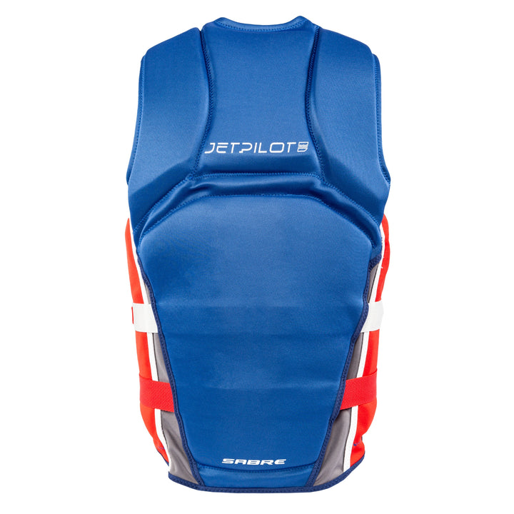 Rear view of the F-86 Sabre Neoprene CGA Vest. #color_blue-red