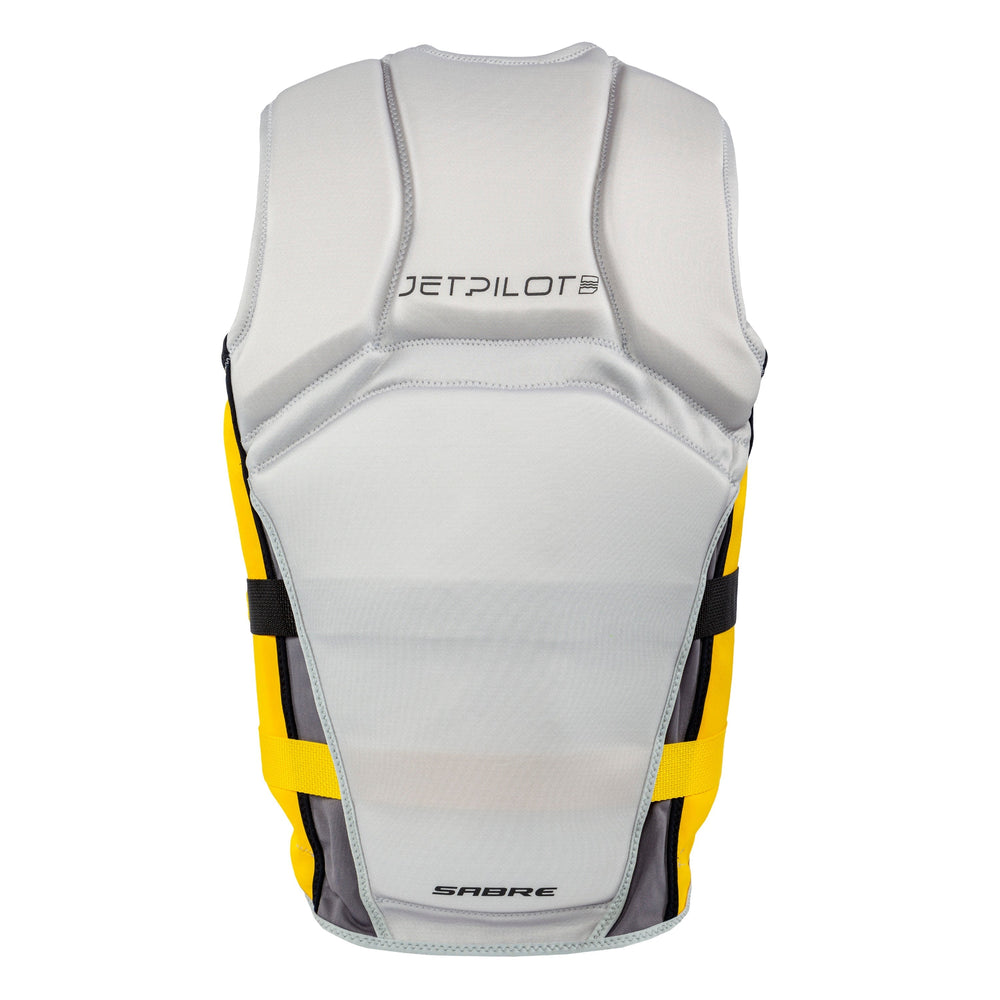 Rear view of the F-86 Sabre Neoprene CGA Vest. #color_silver-yellow