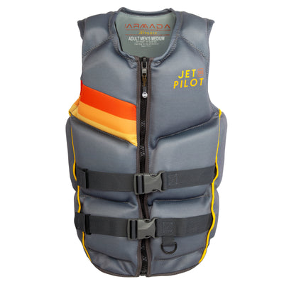 Front view of the Men's Jetpilot Armada CGA Vest. #color_charcoal
