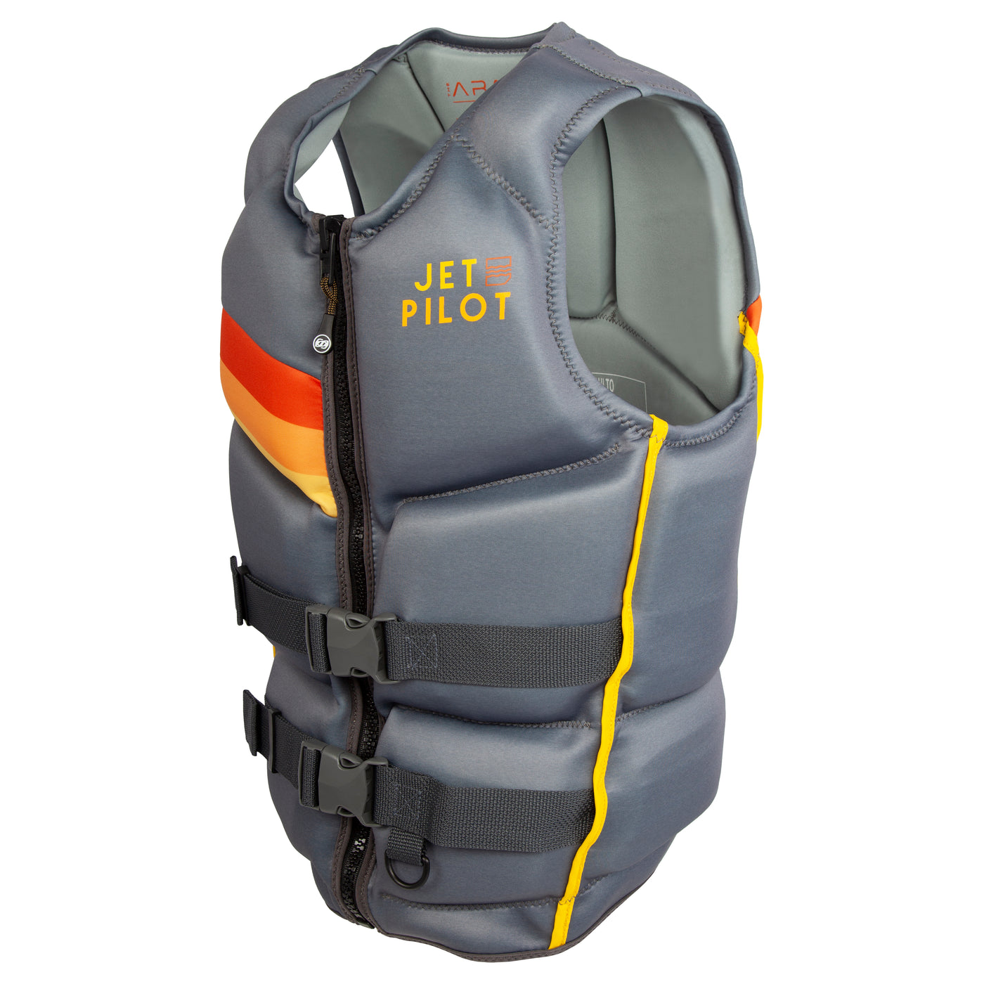 Side view of the Men's Jetpilot Armada CGA Vest. #color_charcoal