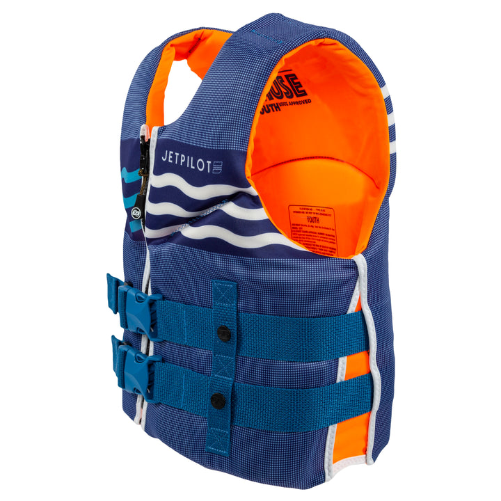 Side view of the Jetpilot Youth Cause PFD in Blue