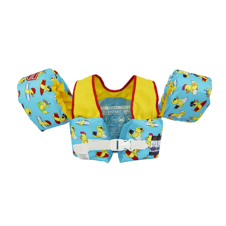 Back view of the Jetpilot Lil Wing Man Infant swim vest Duck colorway