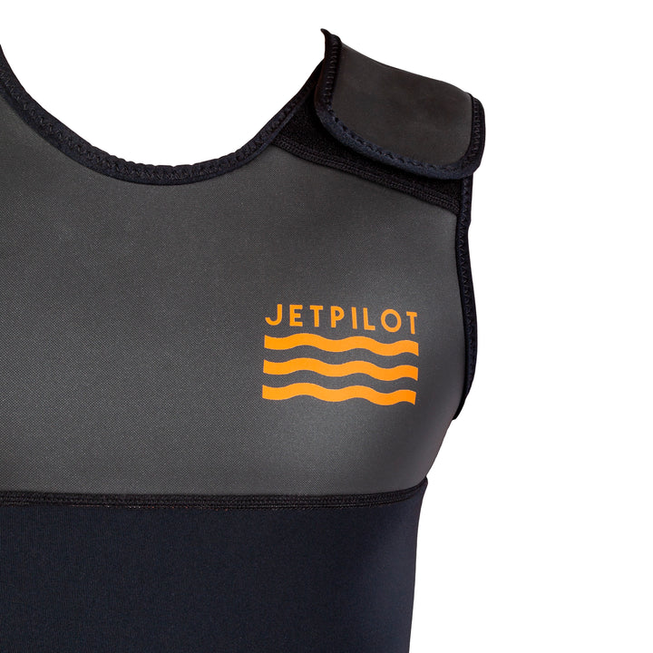 View of the Velcro strap for the Jetpilot L.R.E. John Wetsuit black colorway.