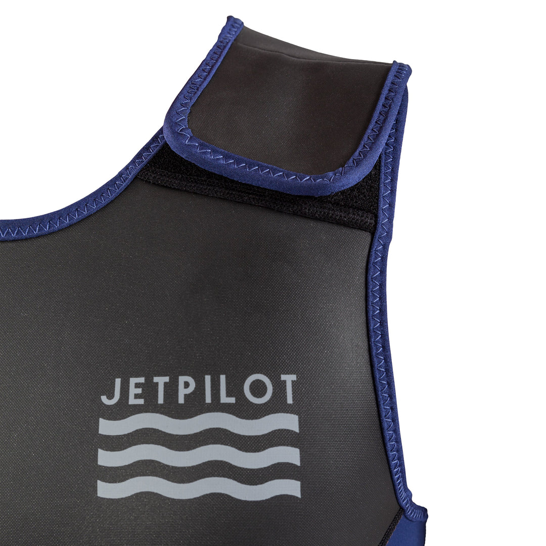 View of the Velcro strap for the Jetpilot L.R.E. John Wetsuit Navy colorway.