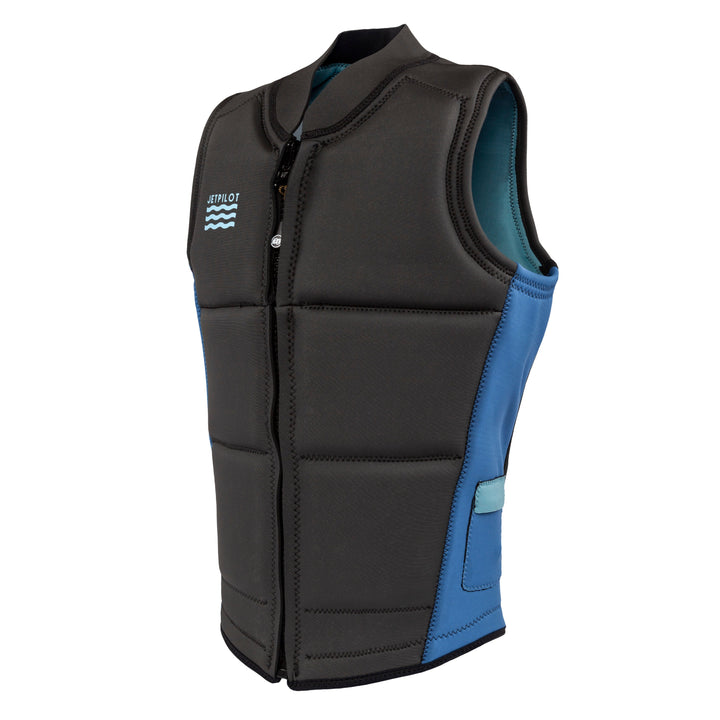 Side view of the Jetpilot Freeboard Ayala Comp Vest. #color_ayala-blue