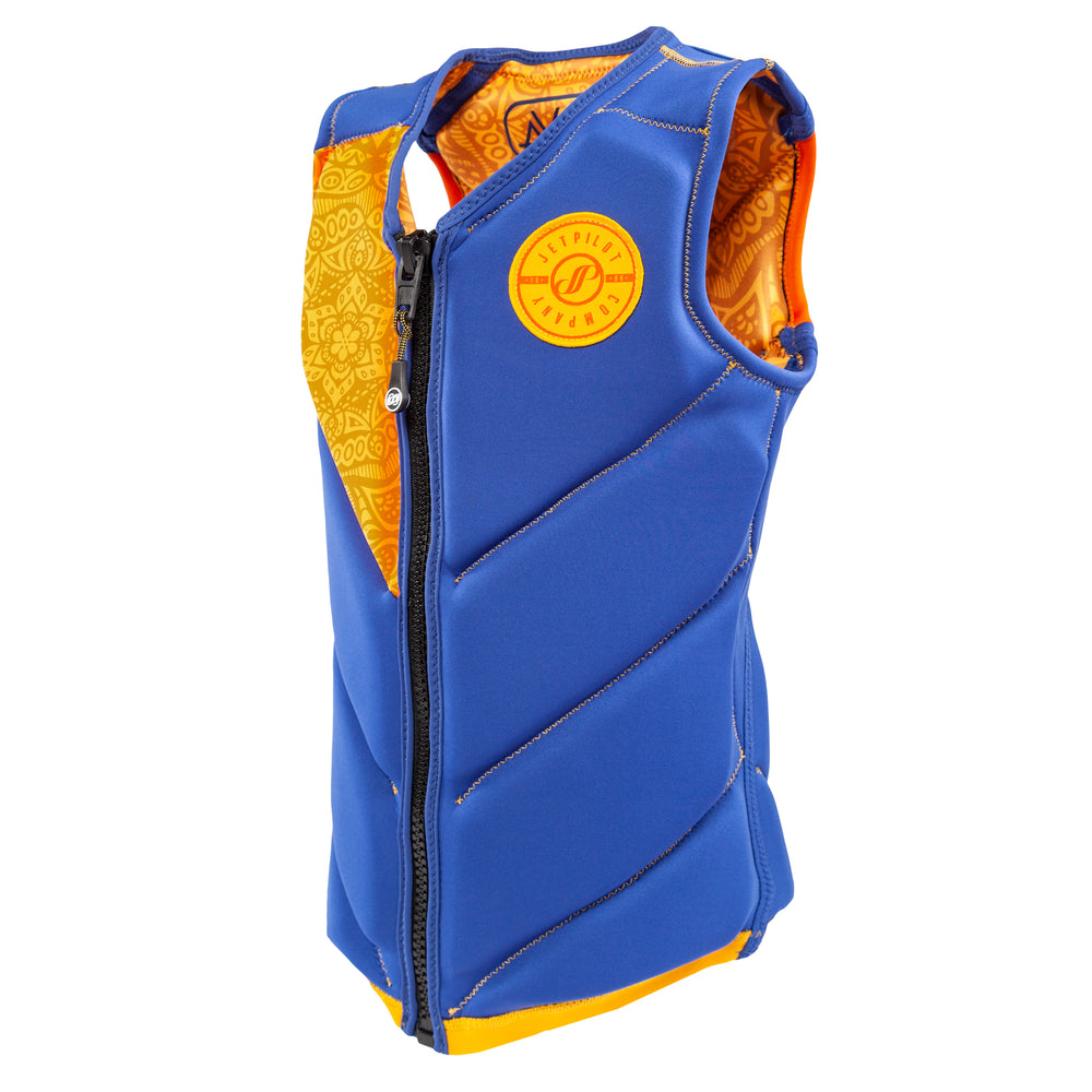 Side view of the Jetpilot Women's Avalon Comp Vest. #color_steel-blue