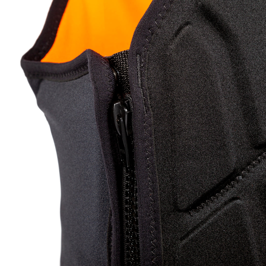 View of the Jetpilot A10 Comp Vest zipper. #color_black