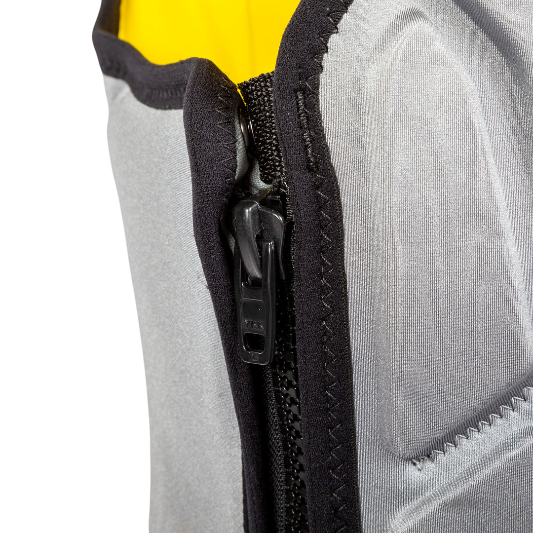 View of the Jetpilot A10 Comp Vest zipper. #color_silver